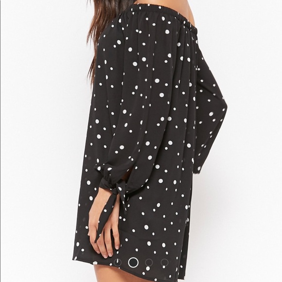Forever 21 | polka dot off the shoulder mini shift - Picture 3 of 4